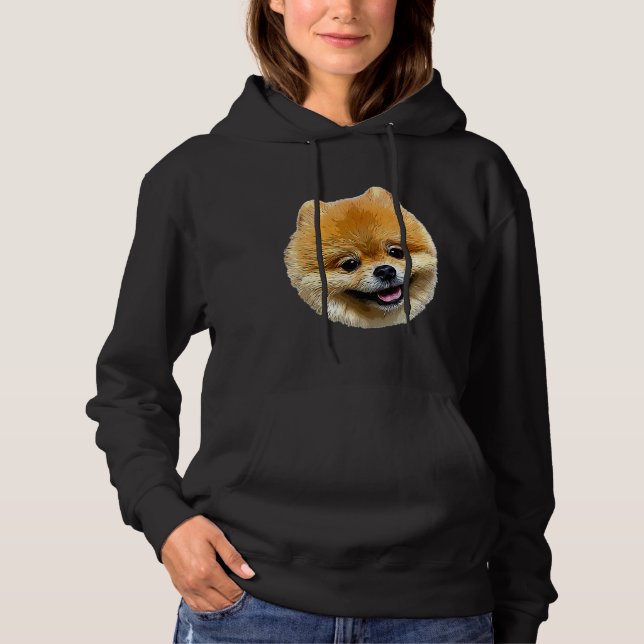 Pomeranian Adorable Face Hoodie (Front)