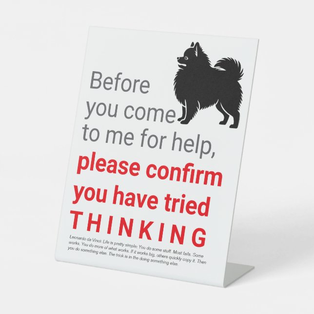 🐾 Pomeranian advice Pedestal Sign (Front)