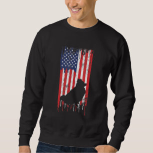Pomeranian American USA Flag 4th of July Patriotic Sweatshirt