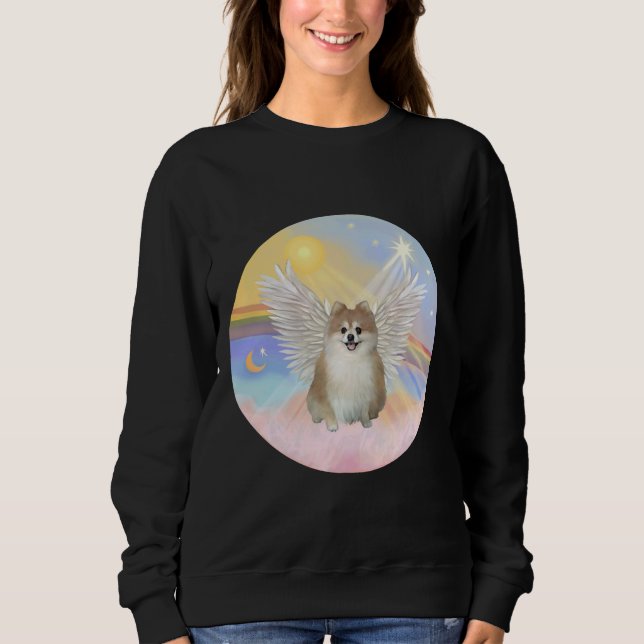 Pomeranian Angel In Heavens Clouds Sweatshirt (Front)