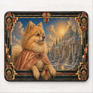 Pomeranian, Art Deco Dog Mouse Pad