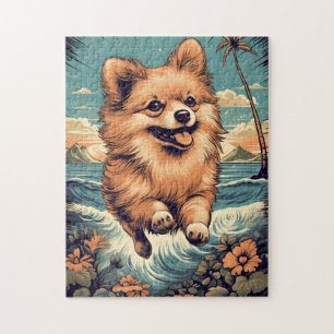 Pomeranian at the beach jigsaw puzzle