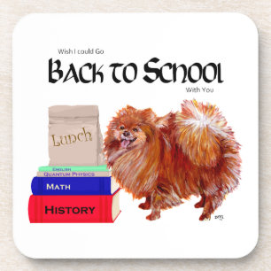 Pomeranian Back to School Coaster