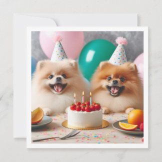 Pomeranian birthday card, Pomeranian, Pomeranian Invitation