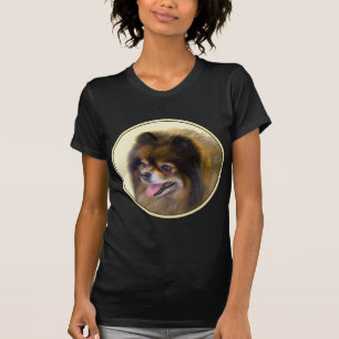 Pomeranian Black and Tan Painting Original Dog Art T-Shirt