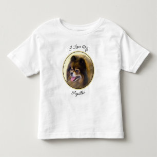 Pomeranian Black and Tan Painting Original Dog Art Toddler T-Shirt