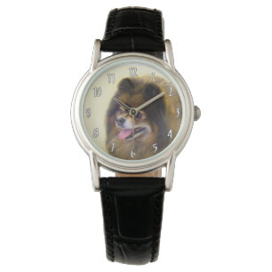 Pomeranian Black and Tan Painting Original Dog Art Watch