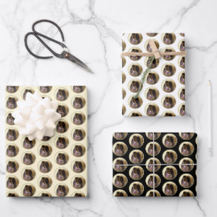 Pomeranian Black and Tan Painting Original Dog Art Wrapping Paper Sheet