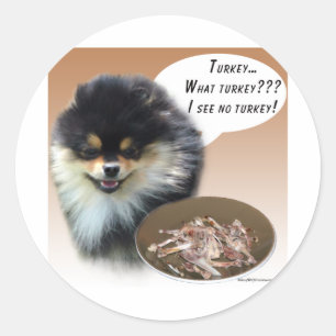 Pomeranian (blktan) Turkey Classic Round Sticker