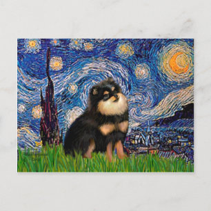 Pomeranian (BT) - Starry Night Postcard