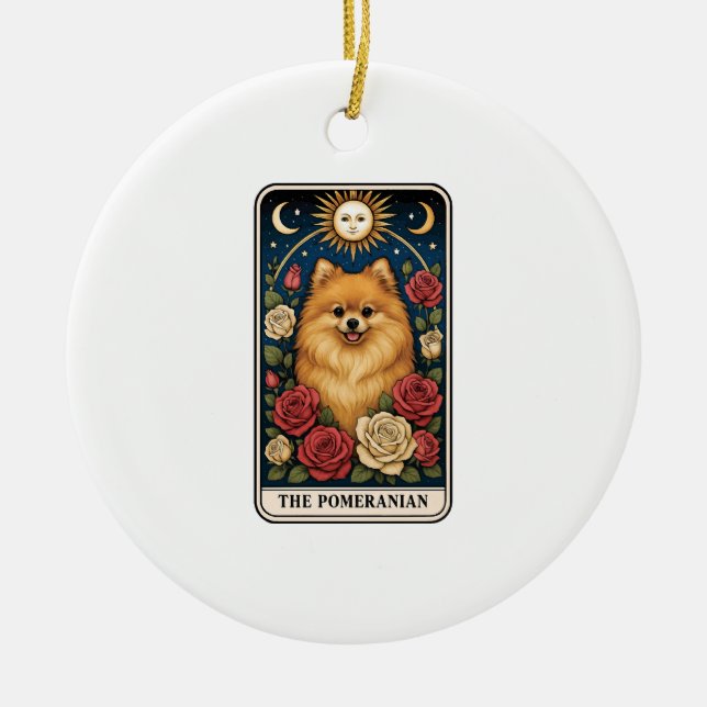 Pomeranian Ceramic Tree Decoration (Front)