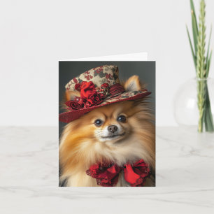 Pomeranian Christmas Card Elegant Victorian Dog