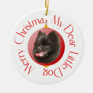 Pomeranian Christmas Ceramic Tree Decoration