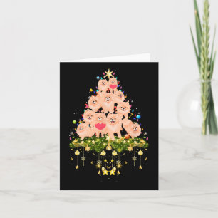 Pomeranian Christmas Dog Tree Lights Holiday Pomer Card