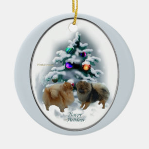 Pomeranian Christmas Gifts Ornament