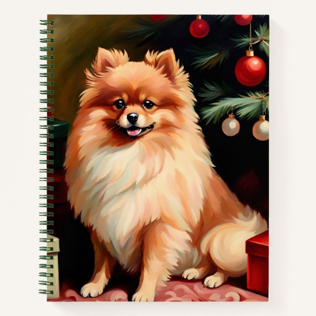 Pomeranian Christmas Notebook (Front)