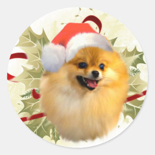 Pomeranian Christmas Stickers