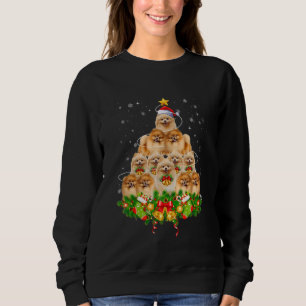 Pomeranian Christmas Tree Dog Santa Xmas Pajamas Sweatshirt
