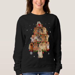 Pomeranian Christmas Tree Lights Funny Dog Xmas Pa Sweatshirt