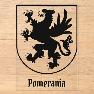 Pomeranian Coat of Arms Black and White Heraldic Acrylic Invitations