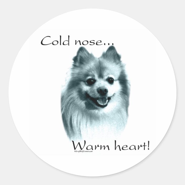 Pomeranian Cold Nose Warm Heart - Sticker (Front)