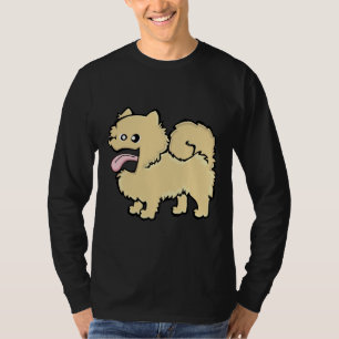 Pomeranian Cream (Full Body) Blue Bg T-Shirt