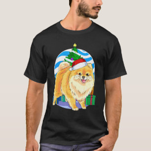 Pomeranian Cute Santa Christmas Tree Decor T-Shirt