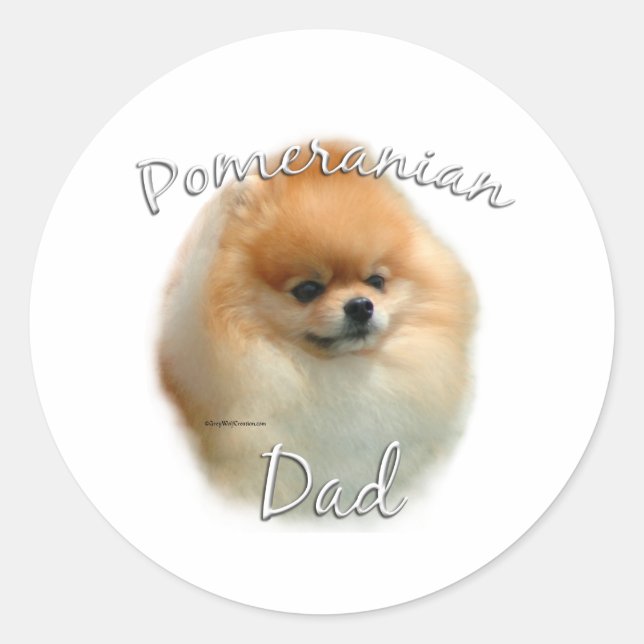 Pomeranian Dad 2 Classic Round Sticker (Front)