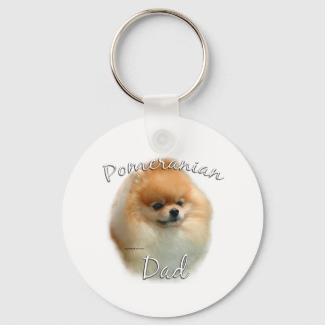 Pomeranian Dad 2 Key Ring (Front)