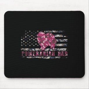 Pomeranian Dad Camo American Flag Camouflage USA Mouse Pad