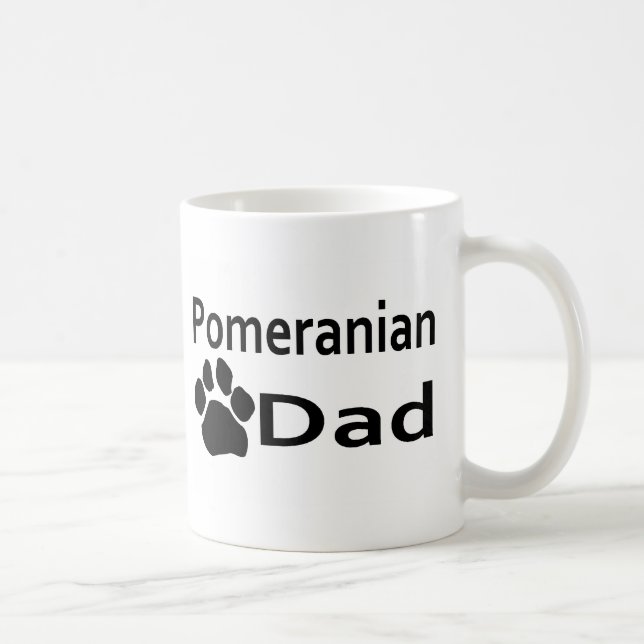 Pomeranian Dad Paw Print Coffee Cup Mug (Right)