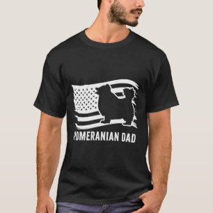 Pomeranian Dad Pomeranian Dog Usa Flag Pomeranian T-Shirt