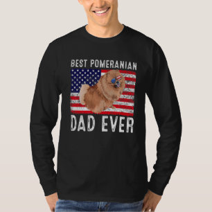 Pomeranian Dad Usa American Flag Pomeranian Dog O T-Shirt