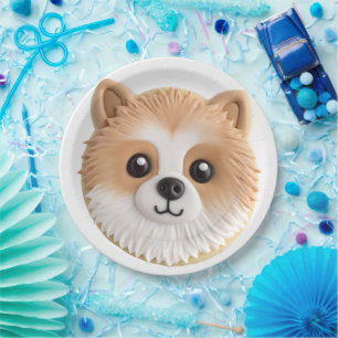 Pomeranian Dog 3D Inspired Paper Plate