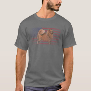 Pomeranian Dog 4Th Of July American Flag America U T-Shirt