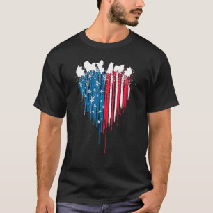 Pomeranian Dog American Flag 4th Of July Patriotic T-Shirt