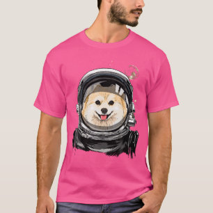 Pomeranian Dog Astronaut Space Exploration Astrono T-Shirt