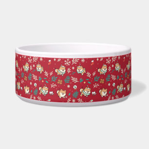 Pomeranian Dog Bowl Christmas Cute Kawaii Holiday