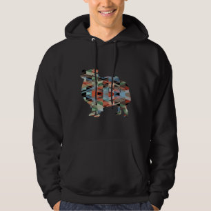 Pomeranian Dog Breed Silhouette Geometric Pattern Hoodie