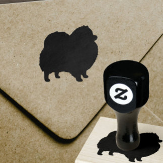 Pomeranian Dog Breed Silhouette Rubber Stamp