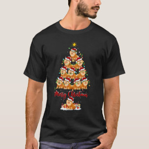 Pomeranian Dog Christmas Tree Lights   Pomeranian  T-Shirt