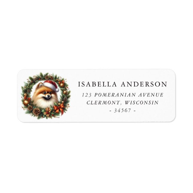 Pomeranian Dog Christmas Wreath Personalised (Front)