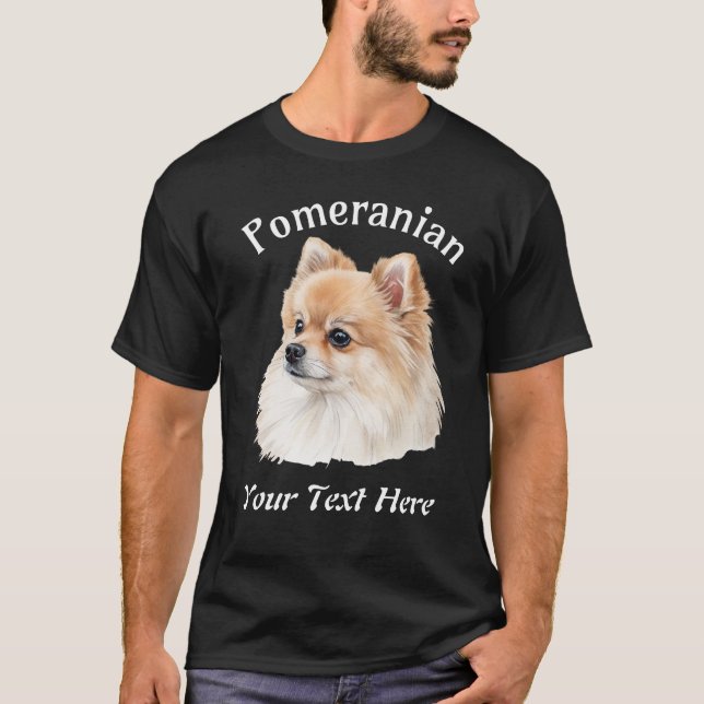 Pomeranian Dog Custom Customisable T-Shirt (Front)