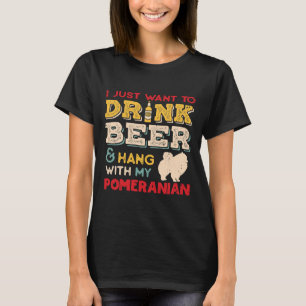 Pomeranian Dog Dad Beer Lover T-Shirt