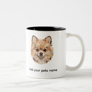 Pomeranian Dog Design Two-Tone Coffee Mug