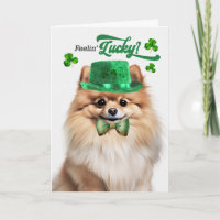 Pomeranian Dog Feelin' Lucky St Patrick's Day
