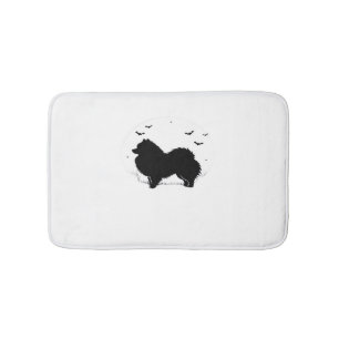 Pomeranian Dog – Halloween Moon Silhouette Classic Bath Mat