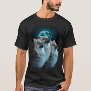 Pomeranian Dog Howling At The Moon  Pomeranian T-Shirt