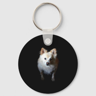 Pomeranian Dog in Dark Key Ring