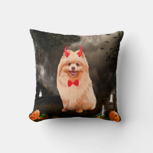 Pomeranian Dog in Halloween Costume Cushion